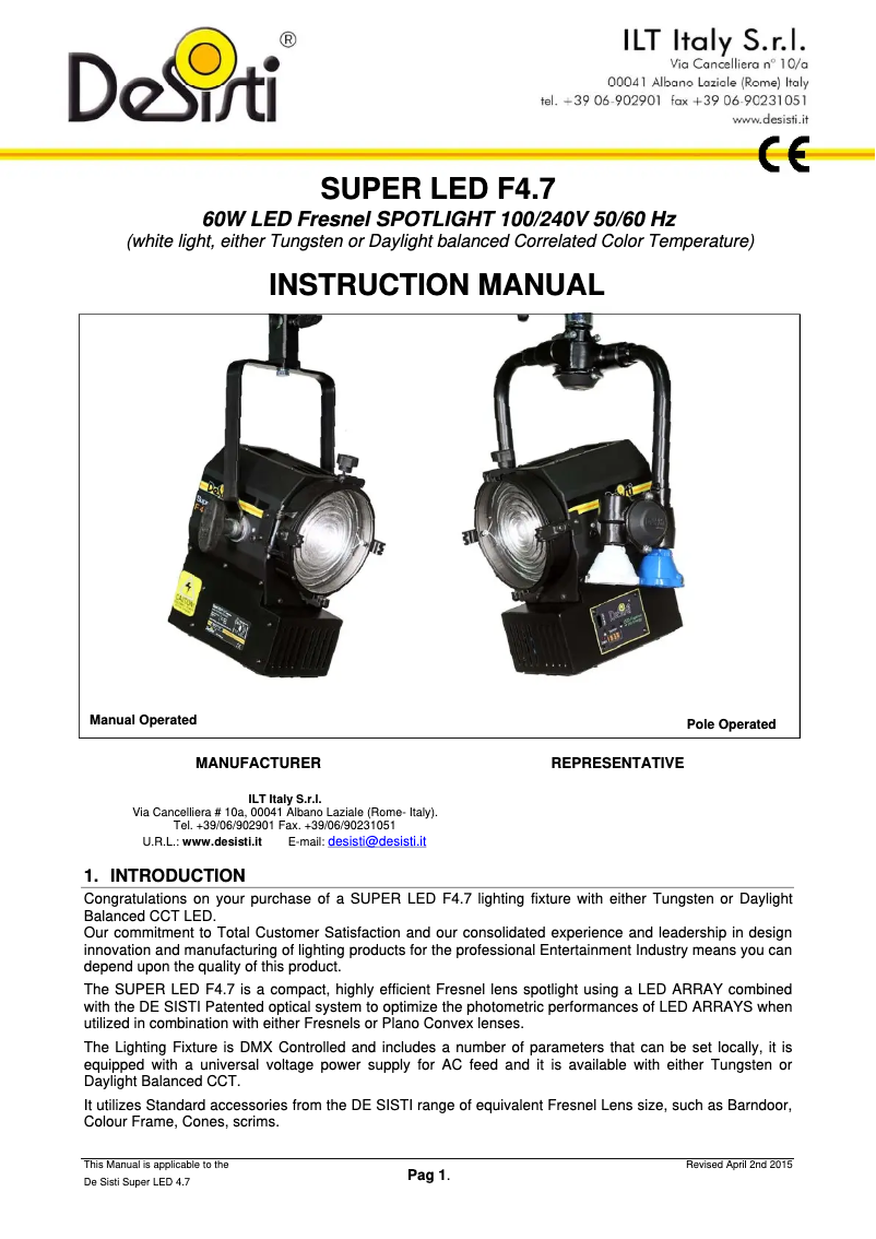Image de la première page du manuel de l'appareil Super LED F4.7
