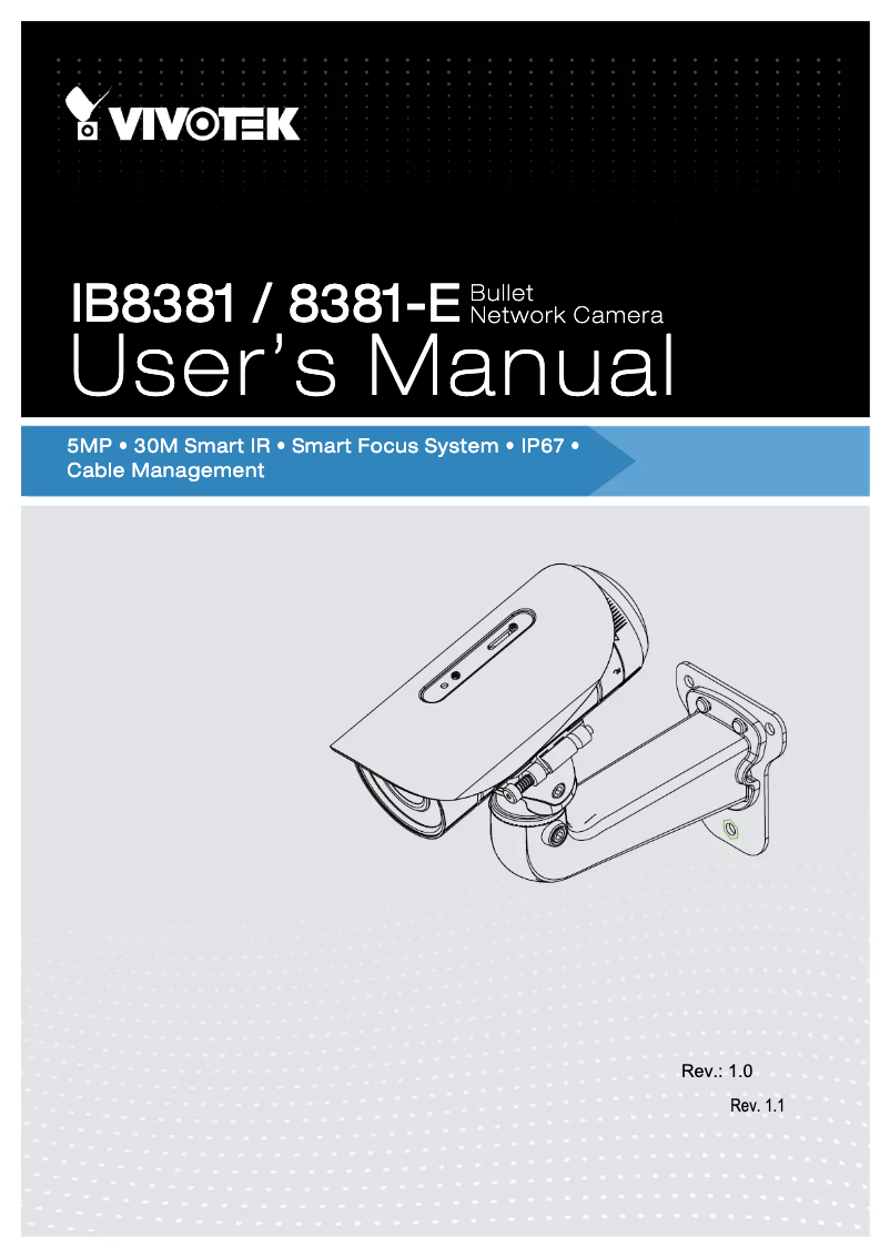 Page n°1 - Manuel utilisateur Vivotek IB8381