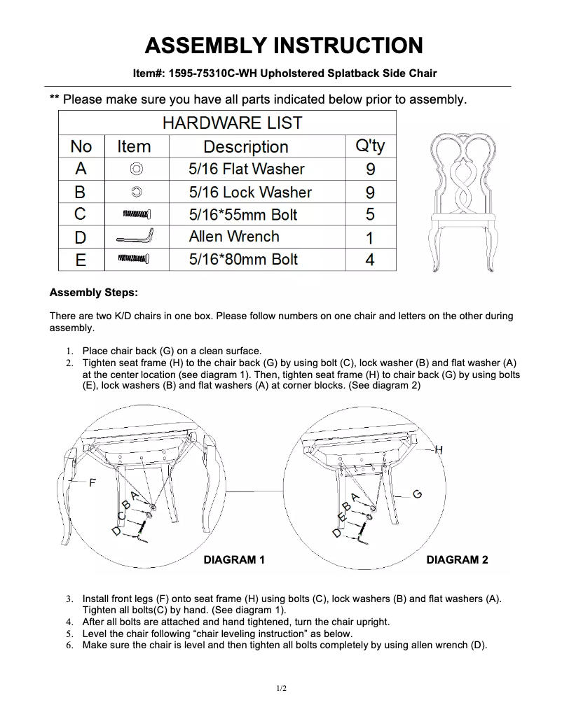 Página 1 del manual Manual de usuario Hooker 1595-75310C-WH