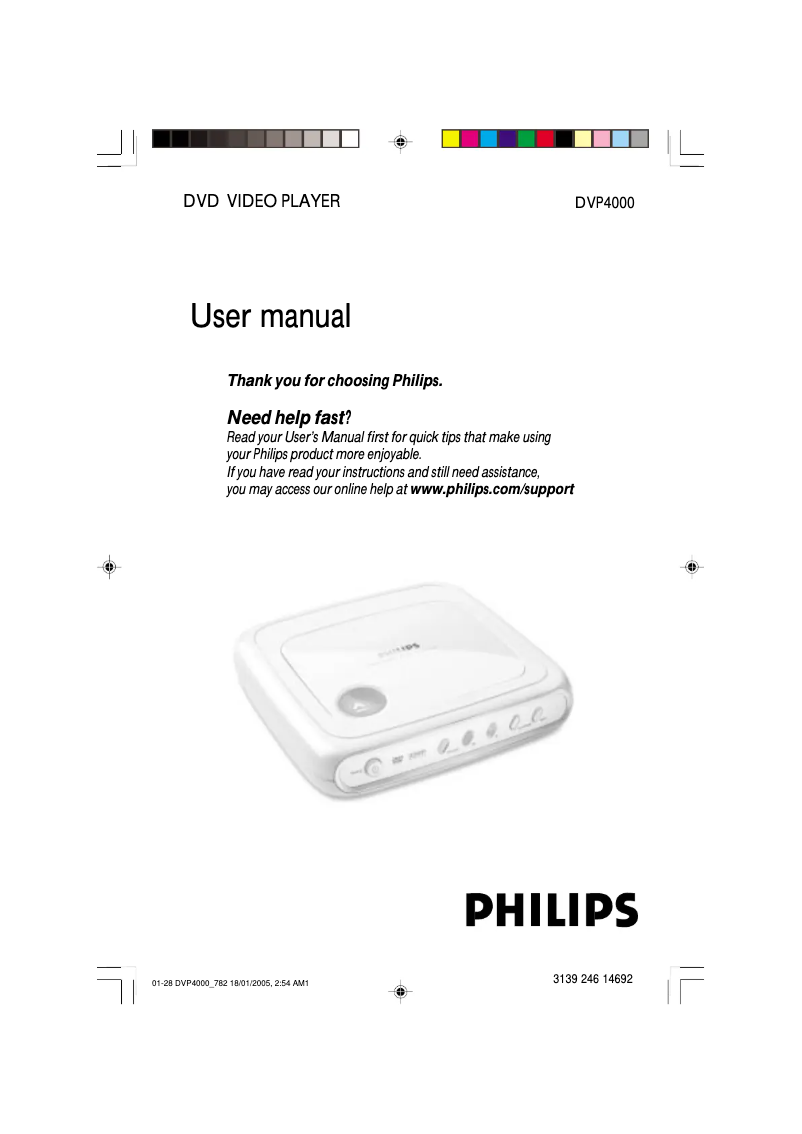Page 1 de la notice Manuel utilisateur Philips DVP4000