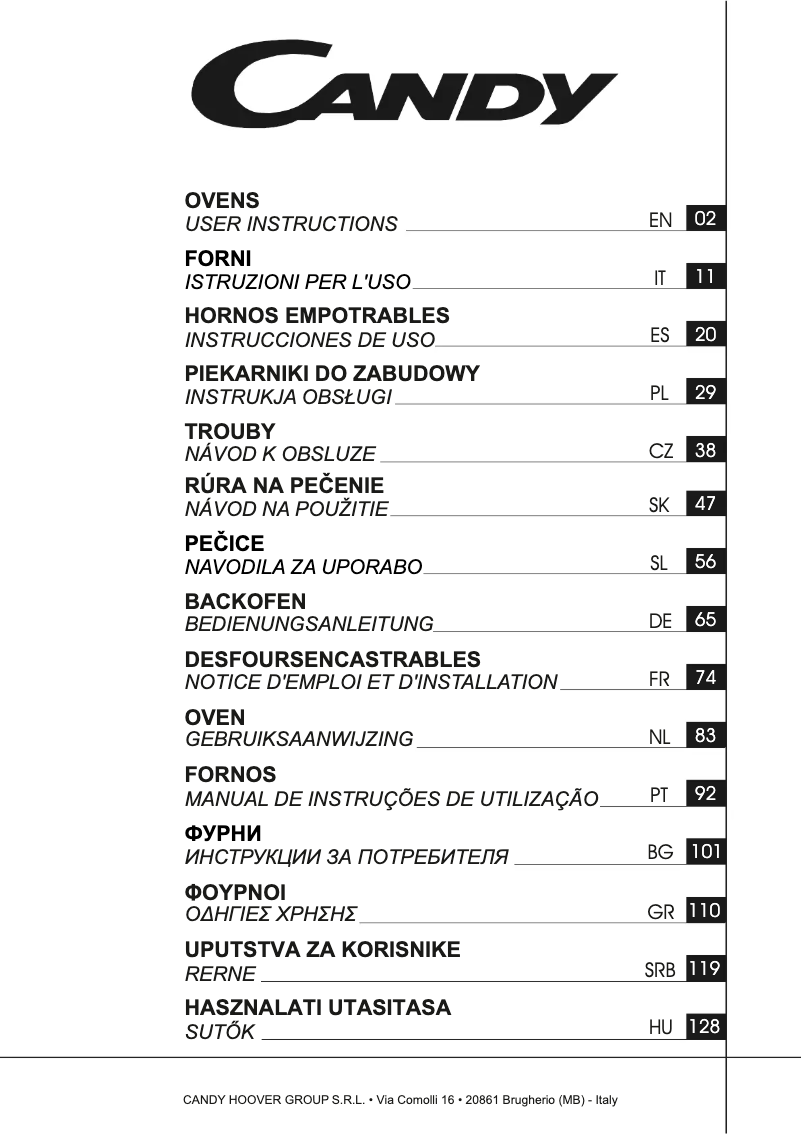 Page 1 de la notice Manuel utilisateur Candy FSCTXL815 WIFI