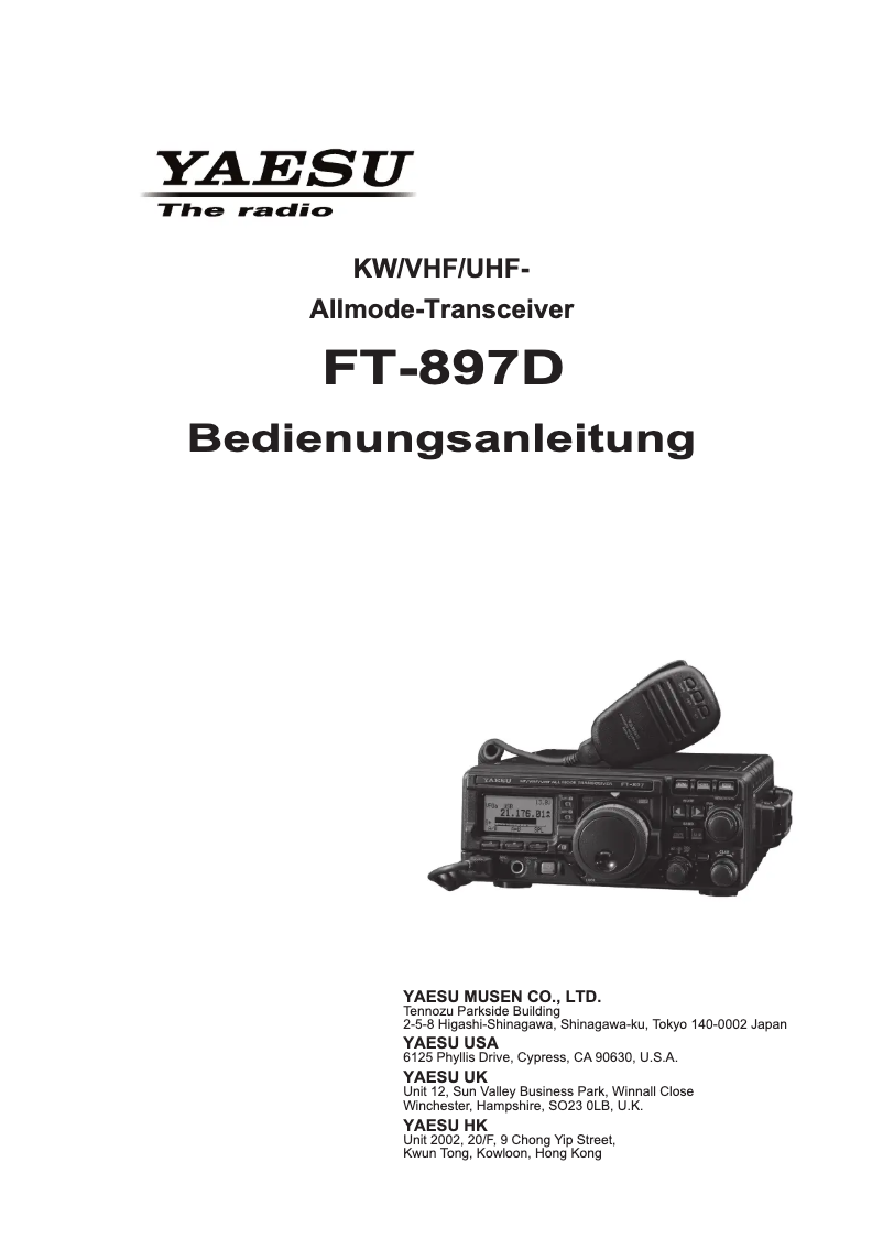Page n°1 - Manuel utilisateur Yaesu FT-897D
