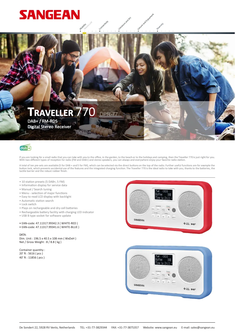 Image de la première page du manuel de l'appareil DPR-77