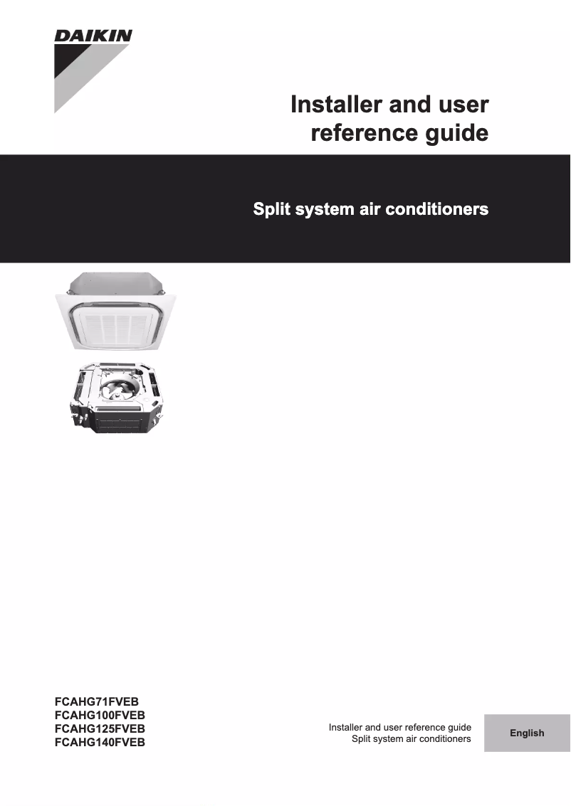 Imagen de la primera página del manual del dispositivo FCAHG100FVEB