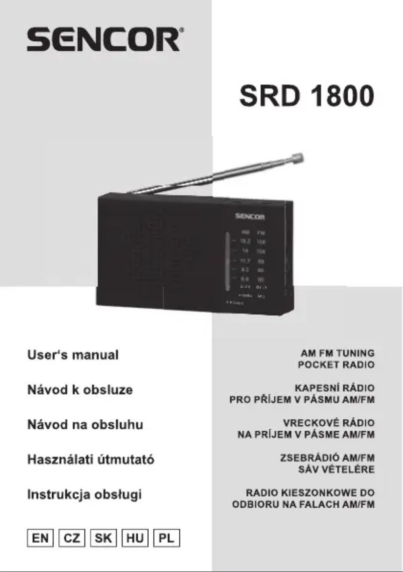 Image de la première page du manuel de l'appareil SRD 1800