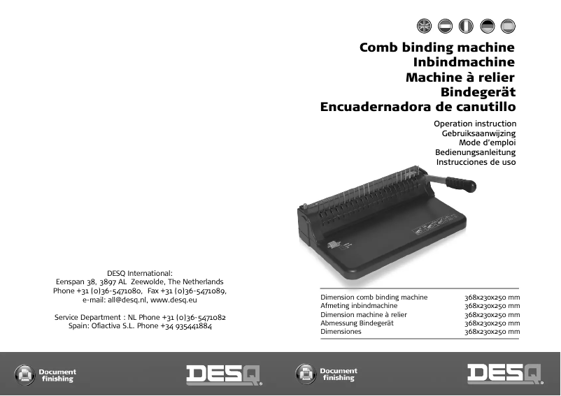 Page 1 de la notice Manuel utilisateur Desq 75010