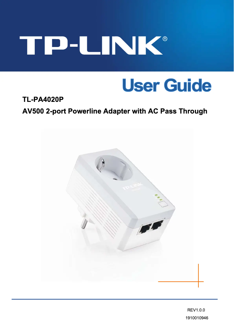 Page 1 de la notice Manuel utilisateur TP-Link POWERLINE