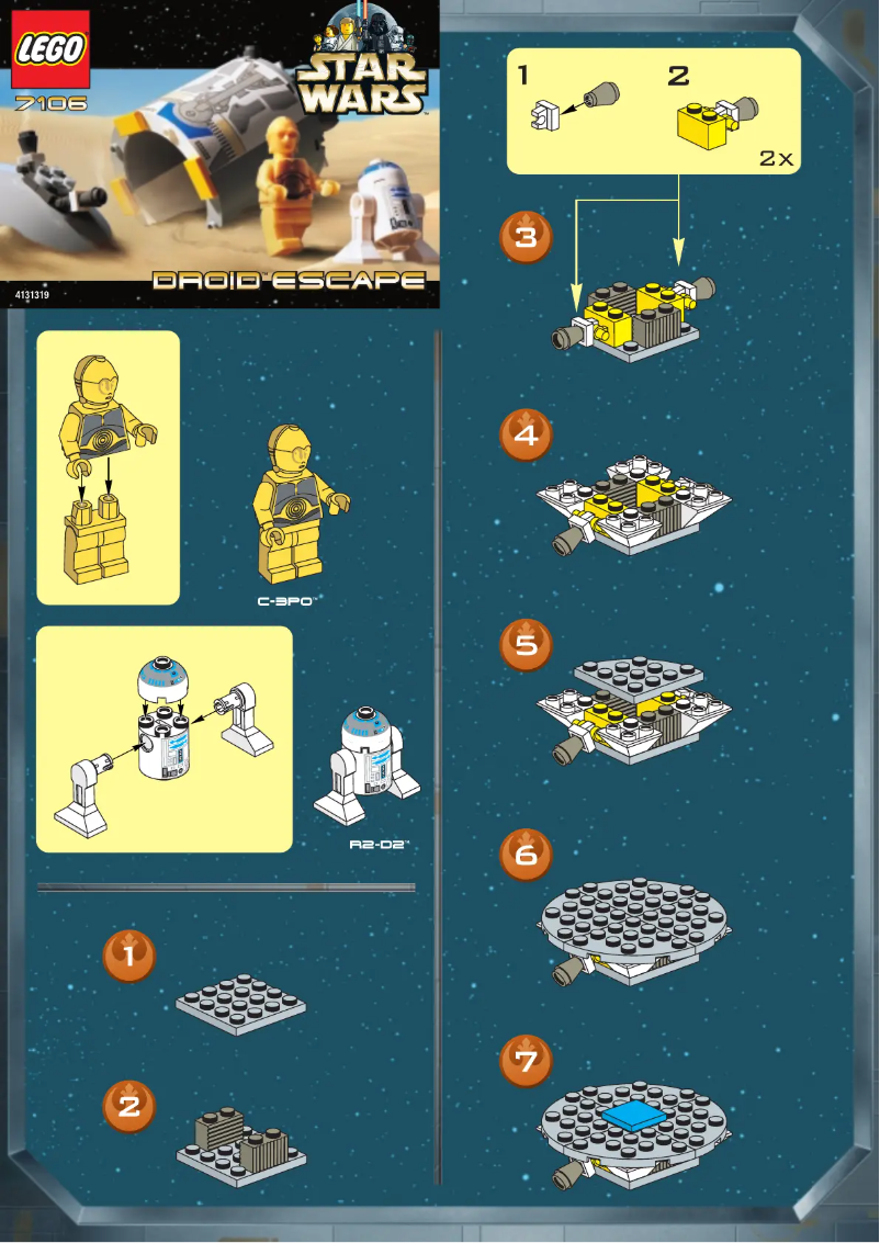 Page 1 de la notice Manuel utilisateur Lego Star Wars 7106