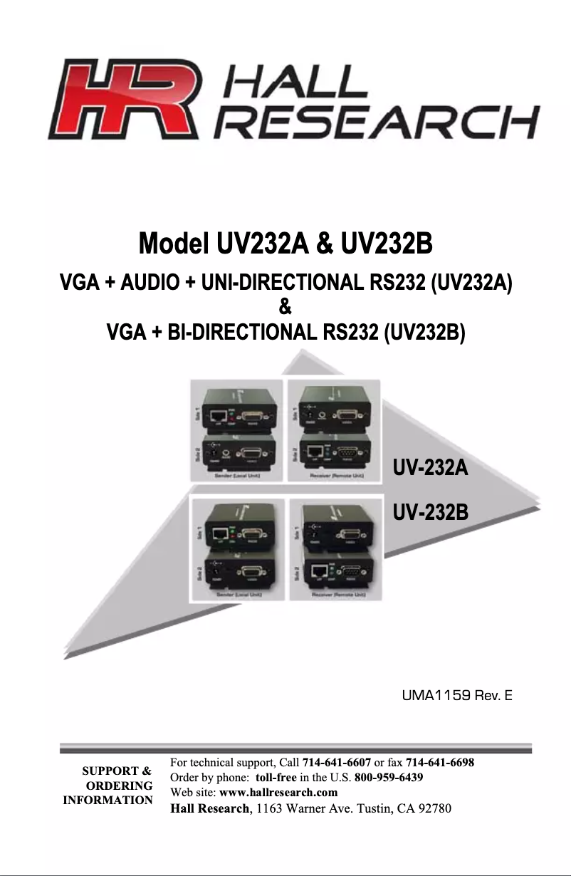 Image de la première page du manuel de l'appareil UV232B-S