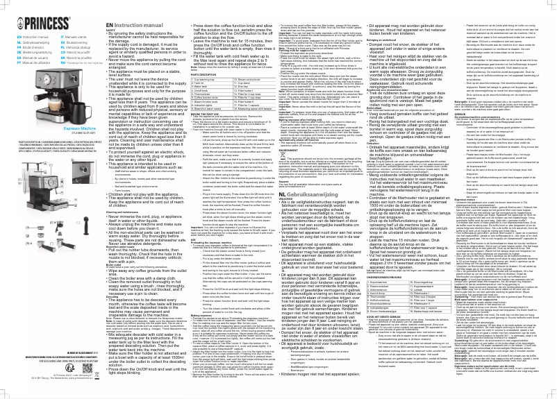 Page 1 de la notice Manuel utilisateur Princess 249412