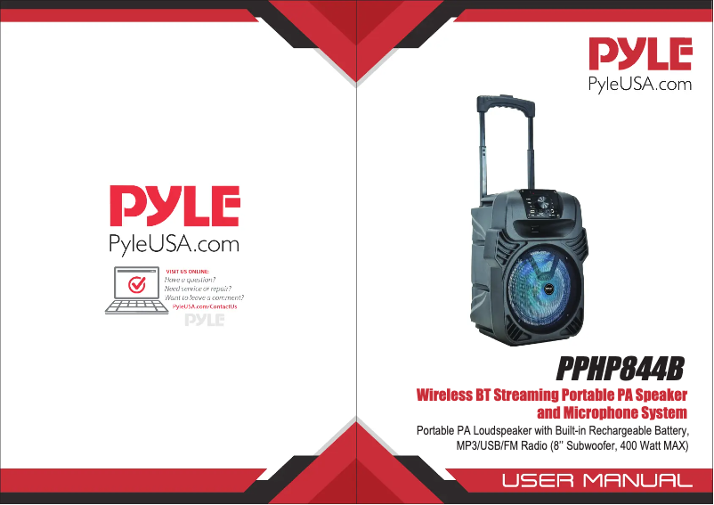 Page n°1 - Manuel utilisateur Pyle CA-PPHP844B