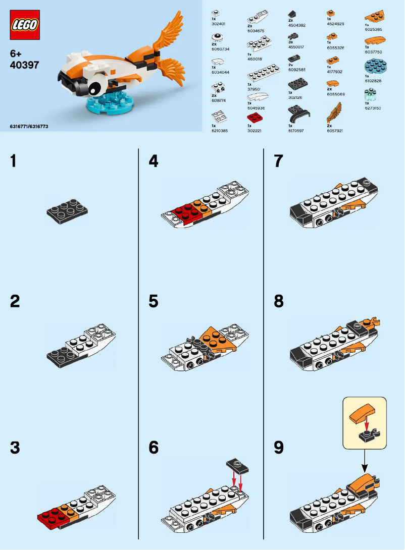 Page 1 de la notice Manuel utilisateur Lego Koi Fish 40397