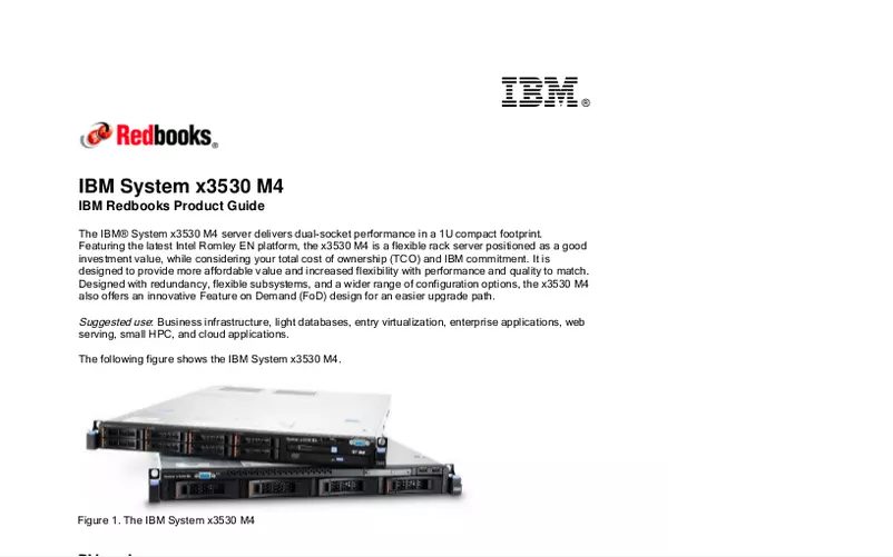 Page n°1 - Manuel utilisateur IBM System x 3530 M4