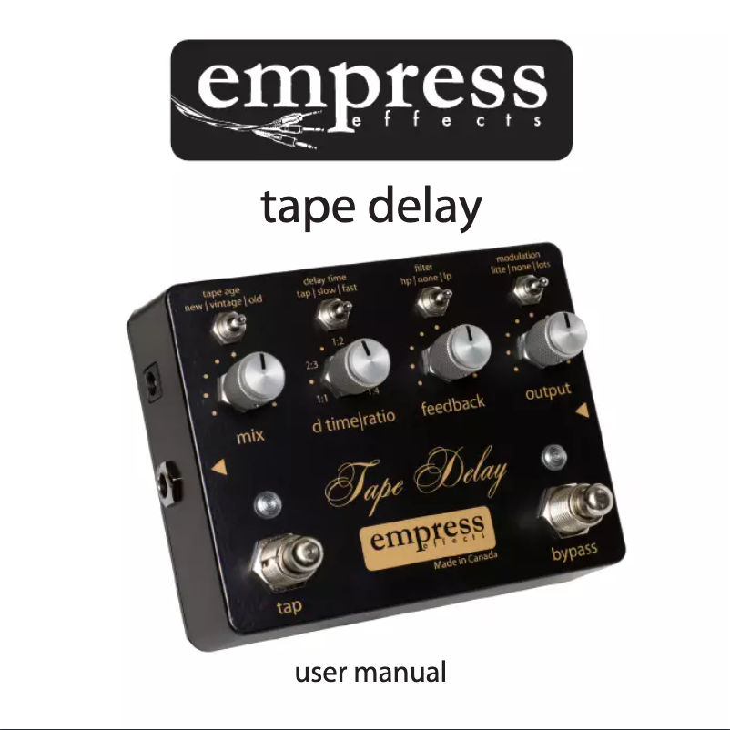 Page 1 de la notice Manuel utilisateur Empress Effects Tape Delay