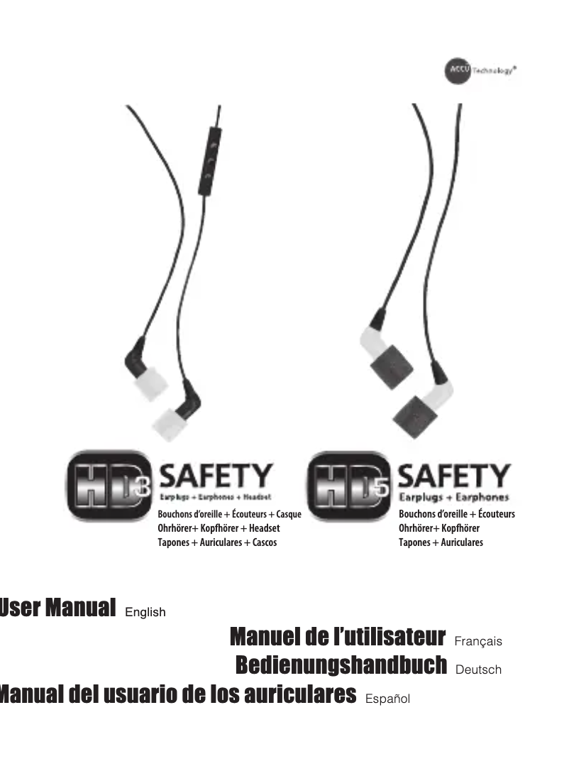 Page 1 de la notice Manuel utilisateur Etymotic HD Safety HD-3