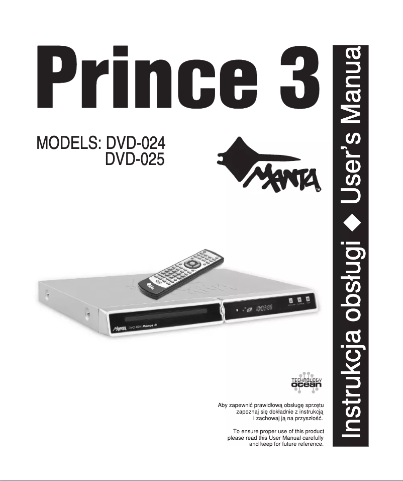 Image de la première page du manuel de l'appareil DVD-024 Prince 3