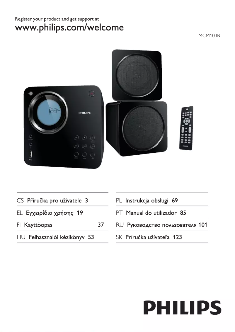 Page 1 de la notice Manuel utilisateur Philips MCM103B