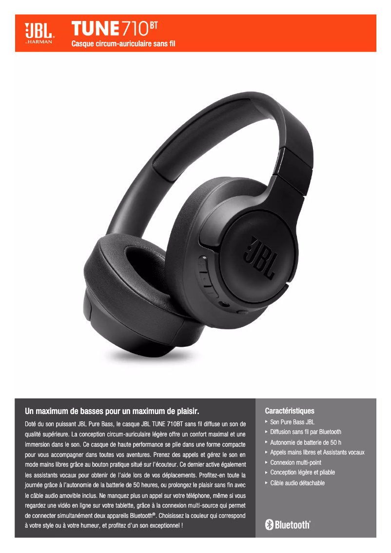 Image de la première page du manuel de l'appareil Tune 710BT