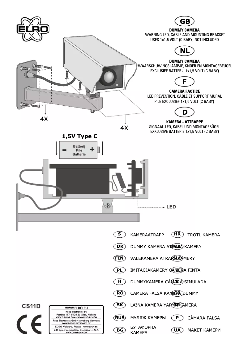 Page n°1 - Manuel utilisateur Elro CS11D