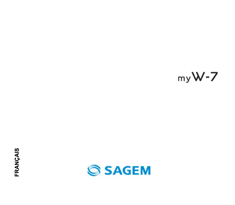 Page n°1 - Manuel utilisateur Sagem myW-7
