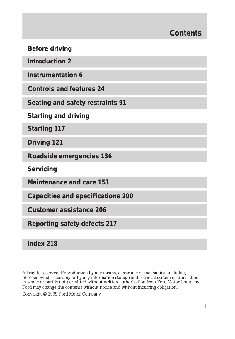 Image de la première page du manuel de l'appareil Crown Victoria (2000)