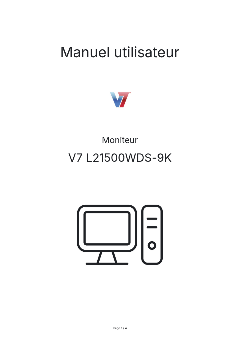 Page n°1 - Manuel utilisateur V7 L21500WDS-9K