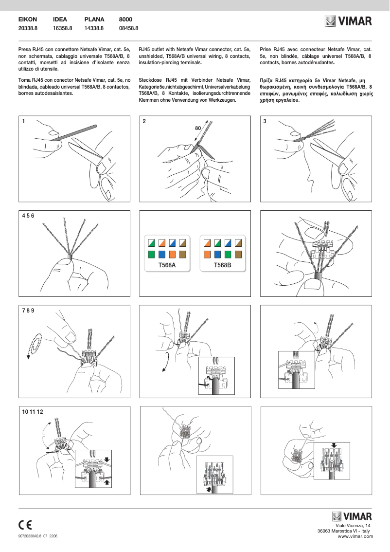 Page 1 de la notice Manuel utilisateur Vimar 14338.8
