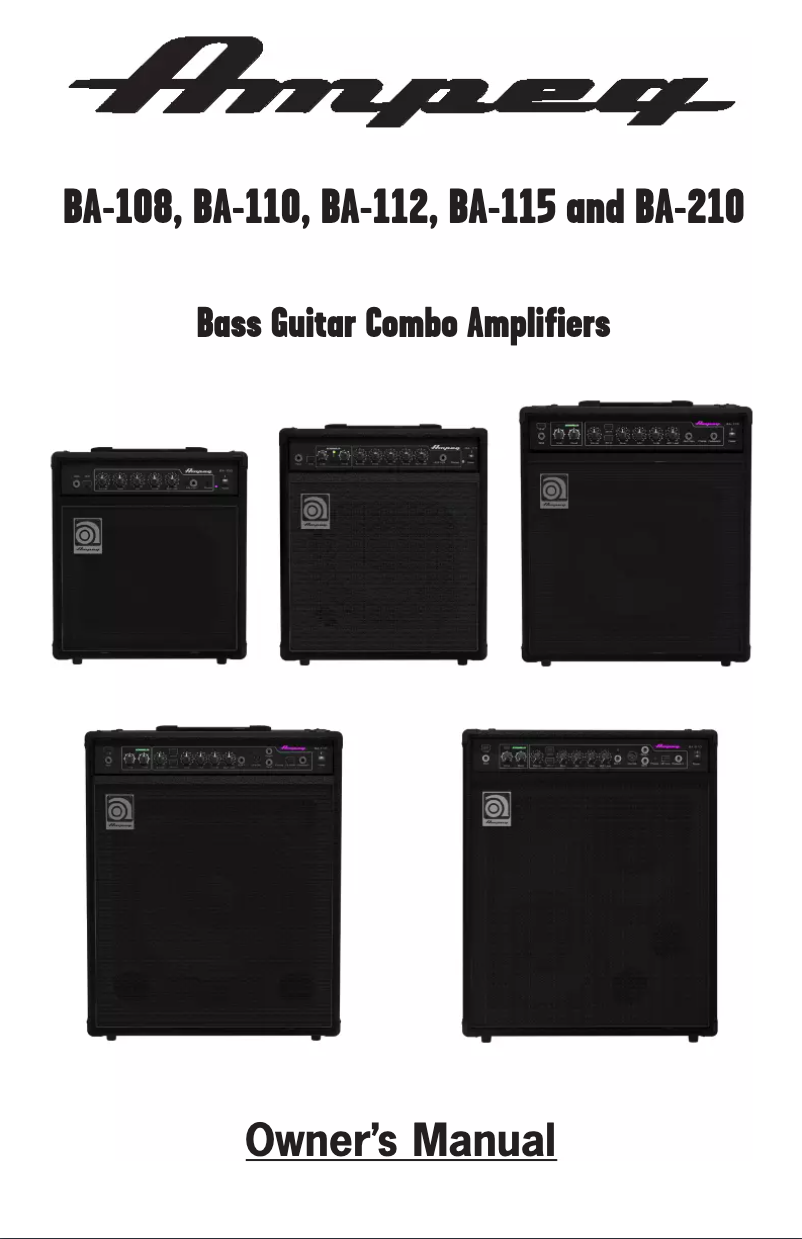Page 1 de la notice Manuel utilisateur Ampeg BA-112
