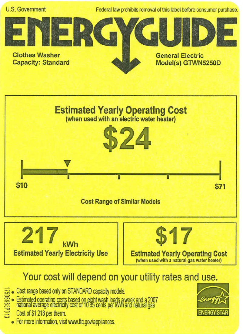Image de la première page du manuel de l'appareil GTWN5250DWW