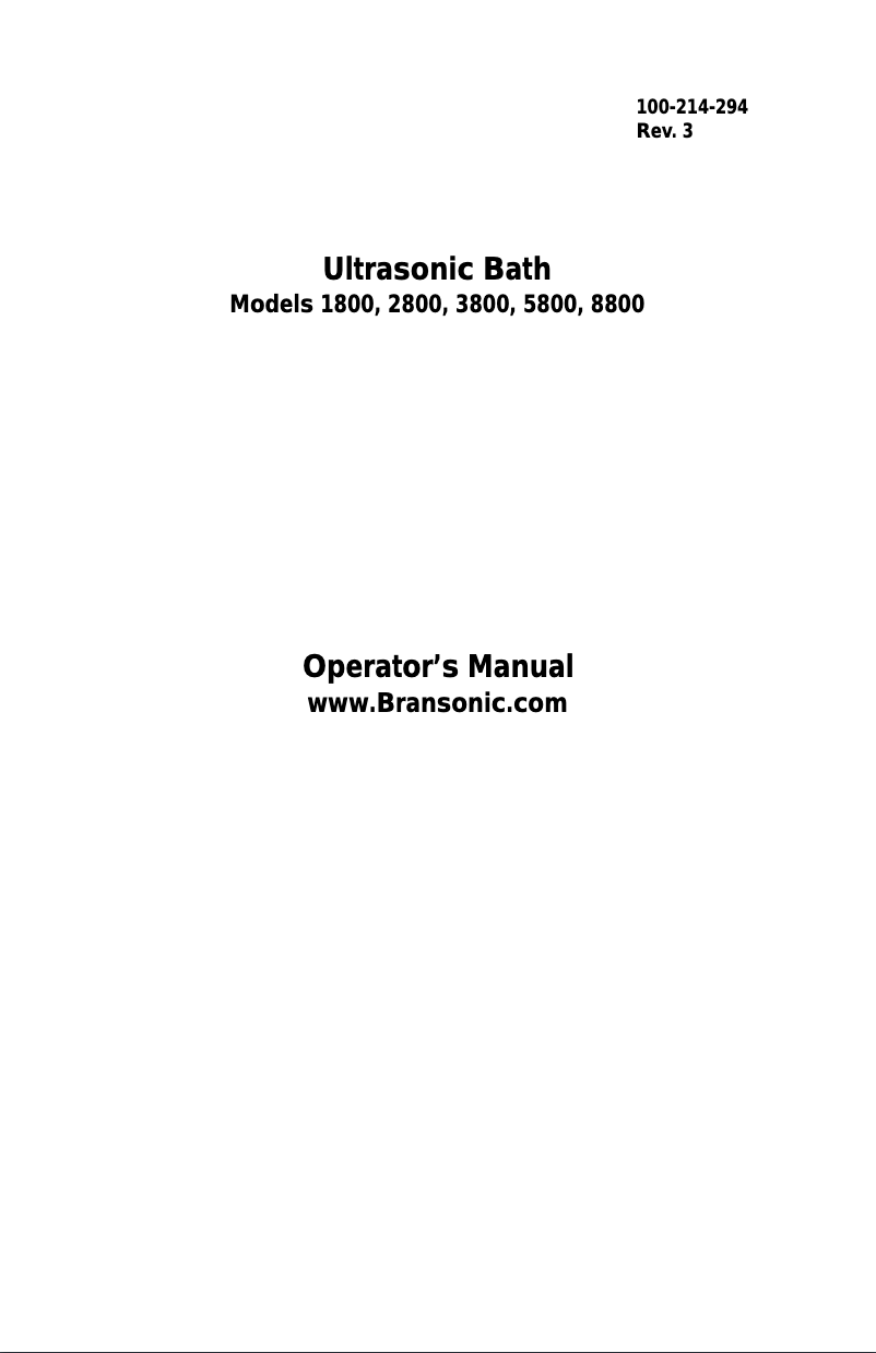 Página 1 del manual Manual de usuario Branson 3800