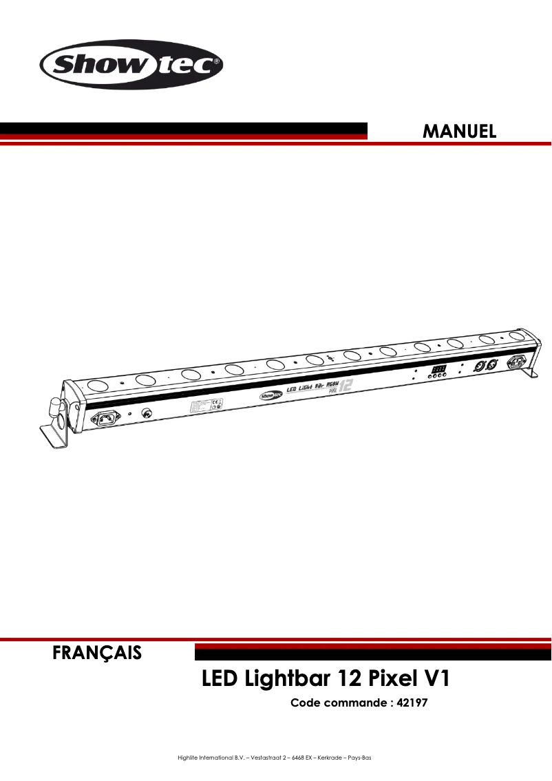 Page n°1 - Manuel utilisateur Showtec LED Lightbar 12 Pixel