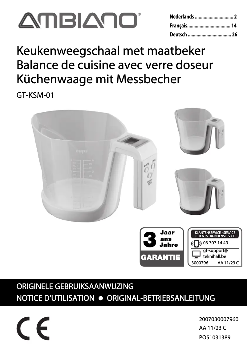 Page n°1 - Manuel utilisateur Ambiano GT-KSM-01