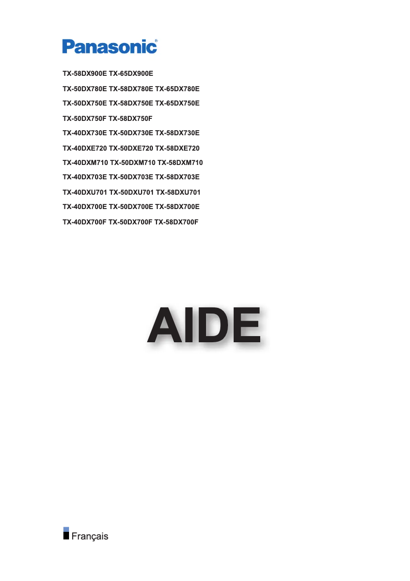 Page 1 de la notice Manuel utilisateur Panasonic TX-50DX750F