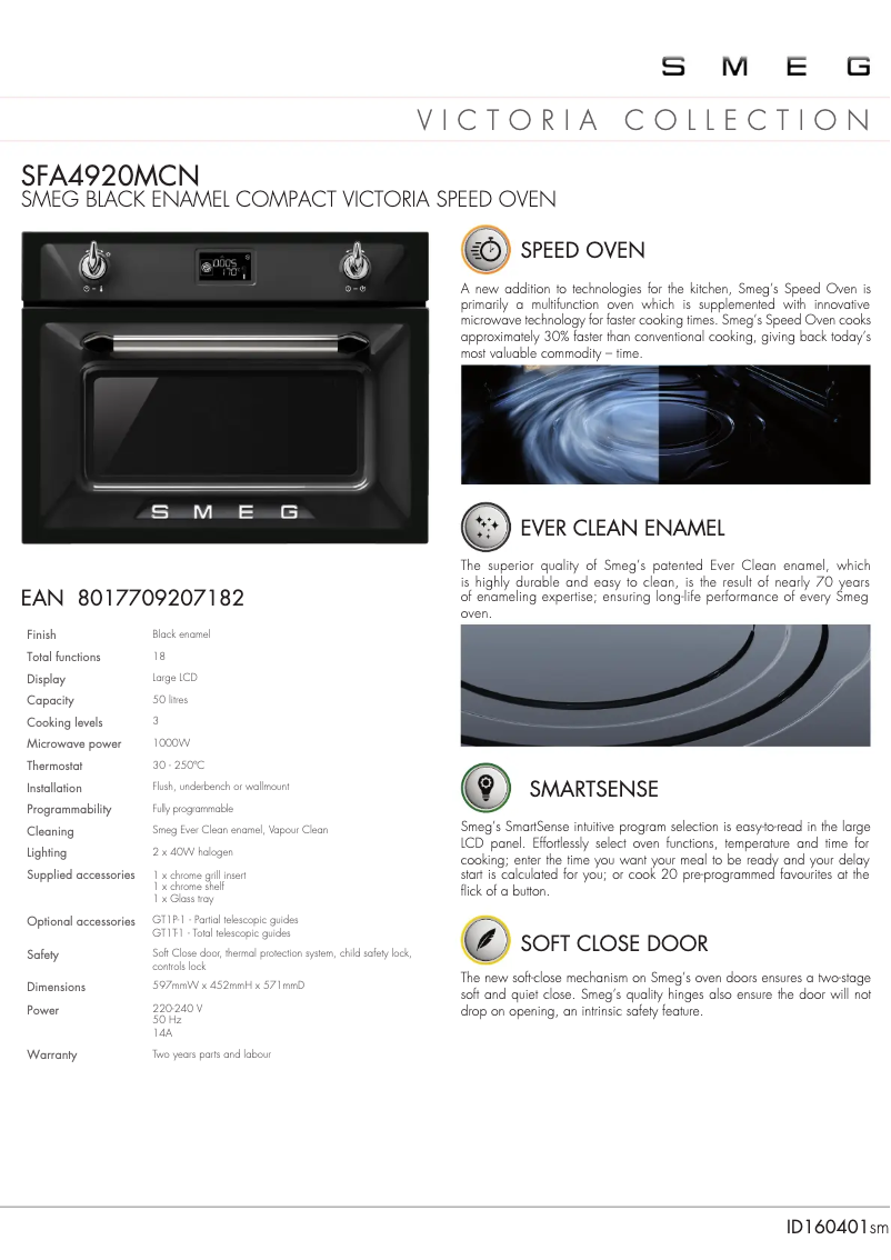 Page n°1 - Fiche technique Smeg SFA4920MCN