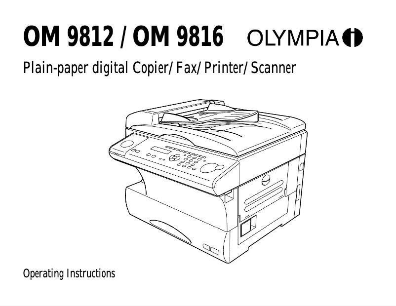 Page 1 of the manual User Manual Olympia OM 9816