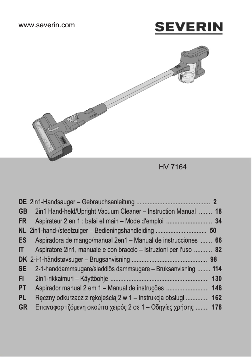 Image de la première page du manuel de l'appareil HV 7164