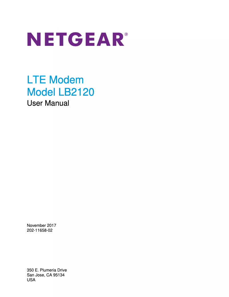 Page 1 de la notice Manuel utilisateur Netgear LB2120