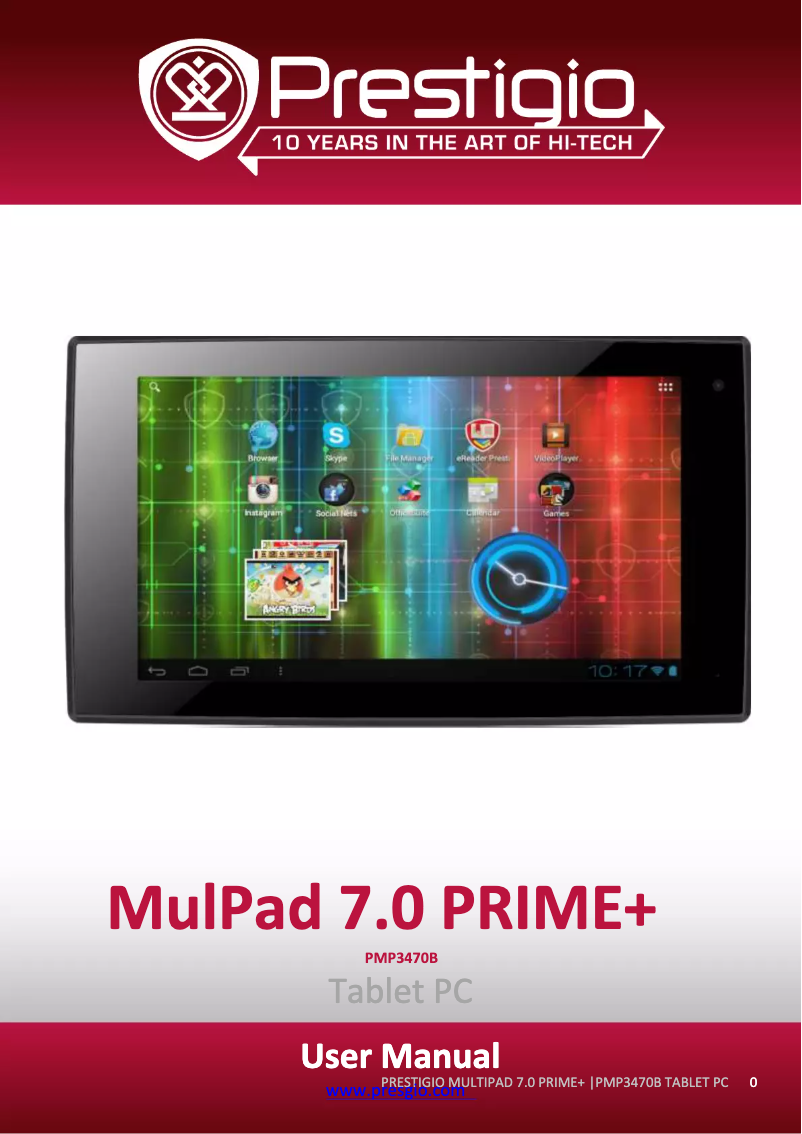 Page n°1 - Manuel utilisateur Prestigio MultiPad 7.0 Prime+ PMP3470B