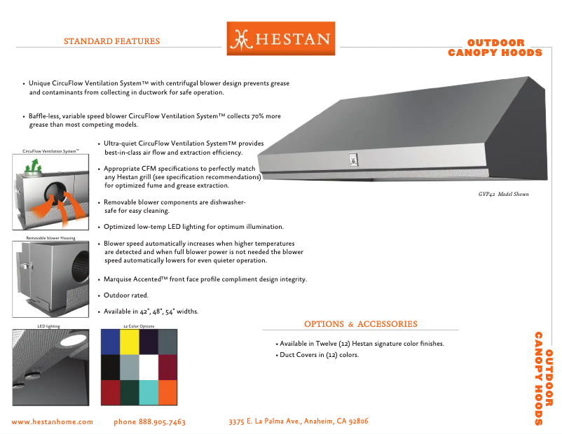 Page 1 de la notice Fiche technique Hestan GVP42