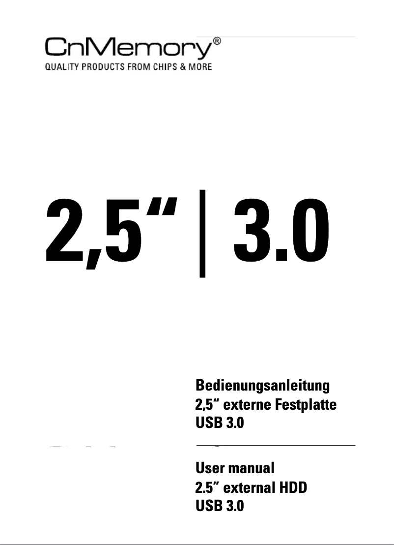 Page n°1 - Manuel utilisateur CnMemory 61124