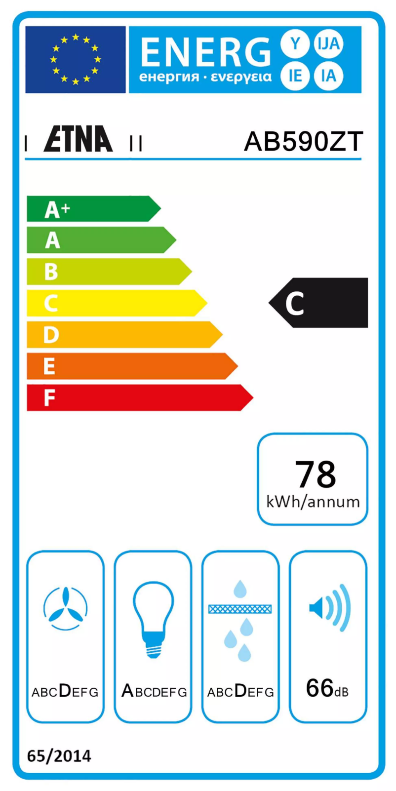 Page 1 de la notice Label énergétique Etna AB590ZT