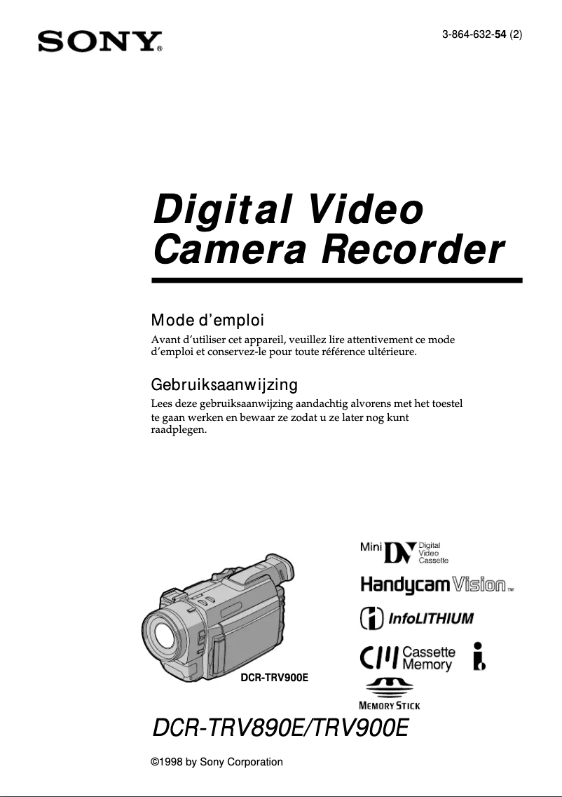 Page n°1 - Manuel utilisateur Sony DCR-TRV890E