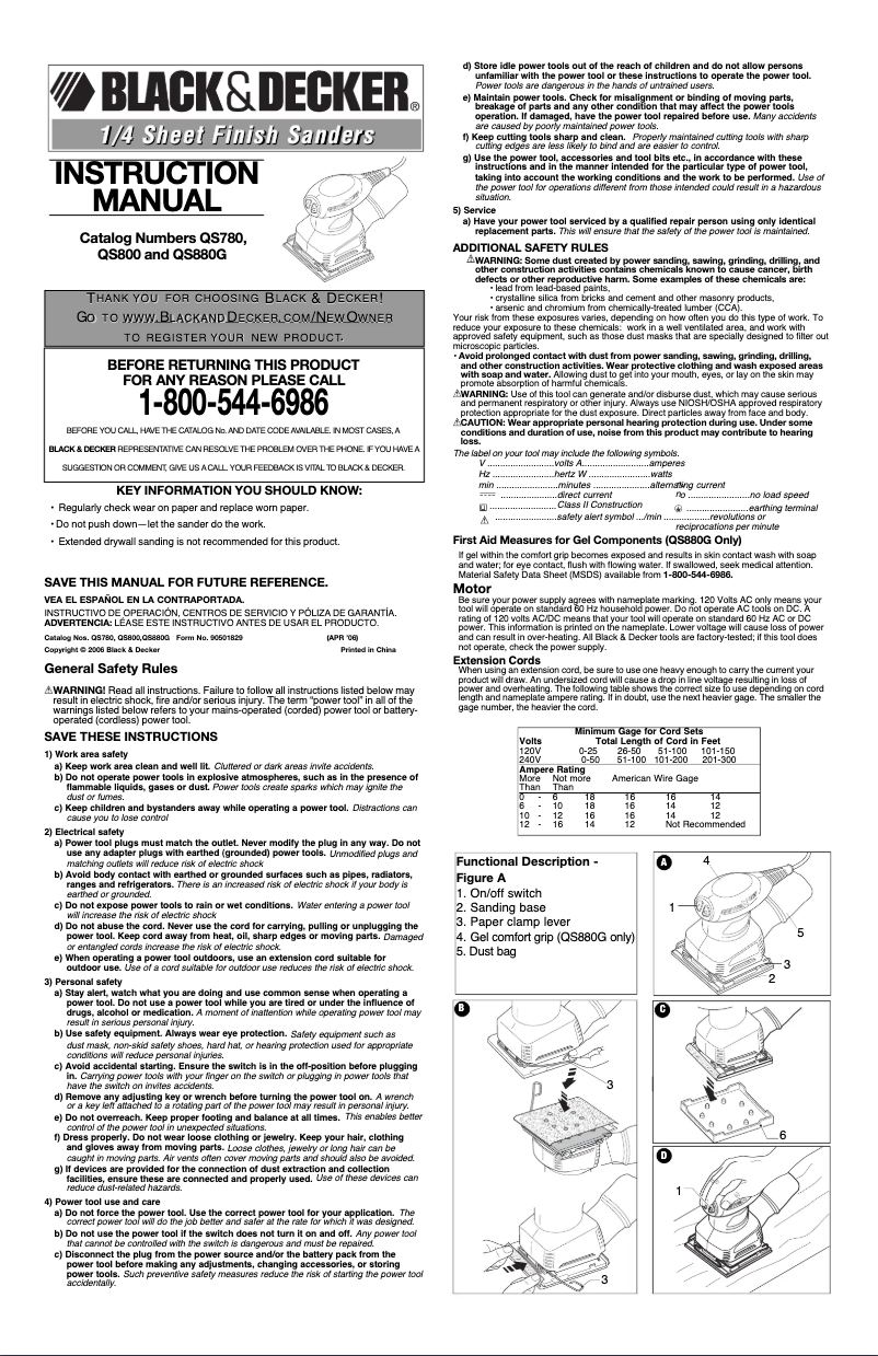 Page n°1 - Manuel utilisateur Black & Decker QS780