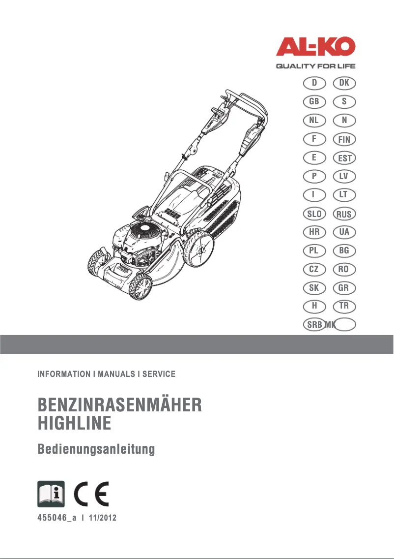 Page n°1 - Manuel utilisateur AL-KO Highline 523 VS