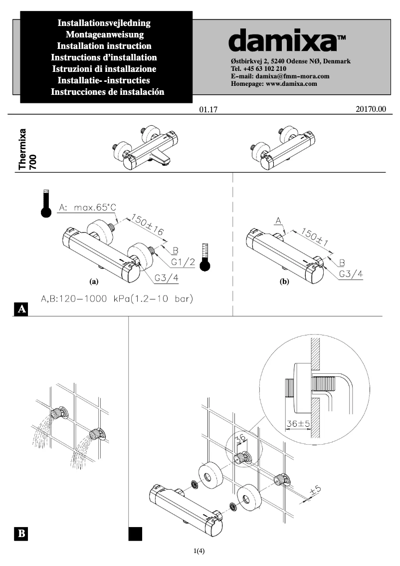 Page n°1 - Manuel utilisateur Damixa 5740700