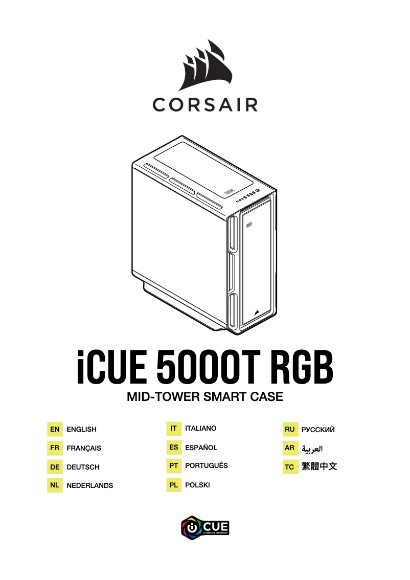 Image de la première page du manuel de l'appareil iCUE 5000T RGB