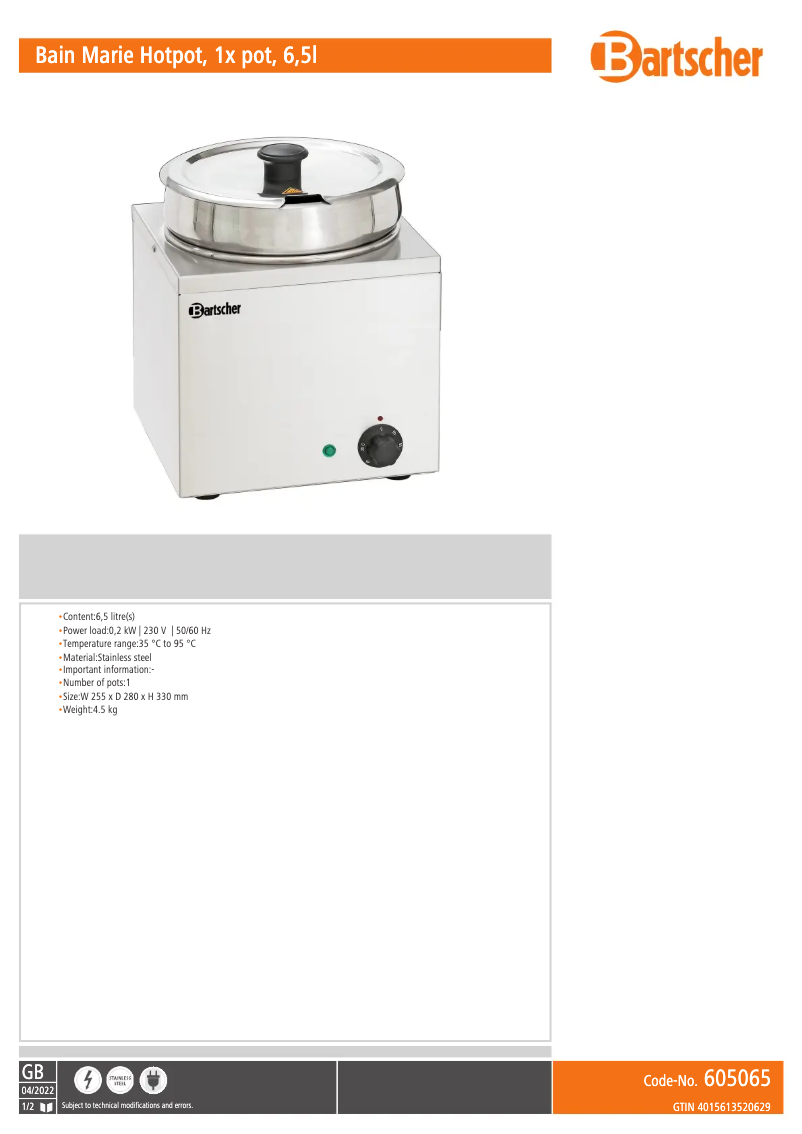 Image de la première page du manuel de l'appareil 605065