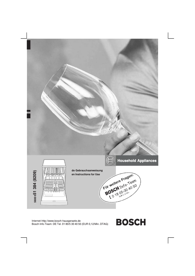 Page 1 de la notice Manuel utilisateur Bosch SGS09A12
