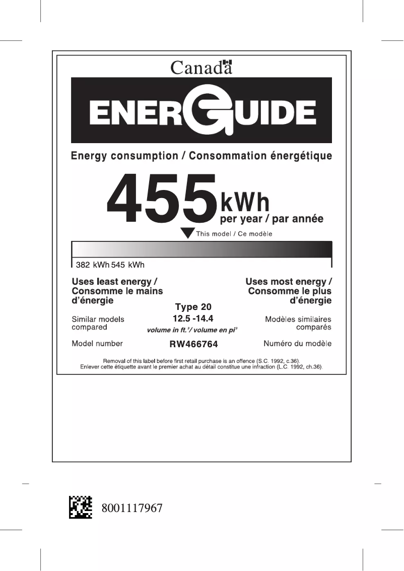 Página 1 del manual Etiqueta energética Gaggenau RW466764