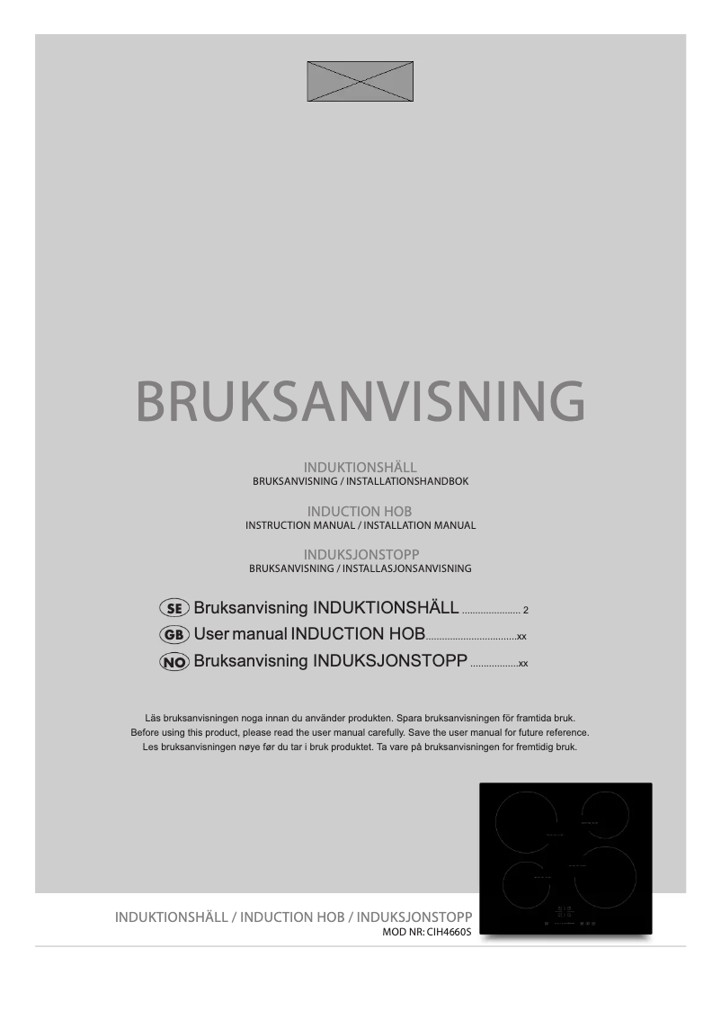 Page 1 de la notice Manuel utilisateur Elvita CIH4660S